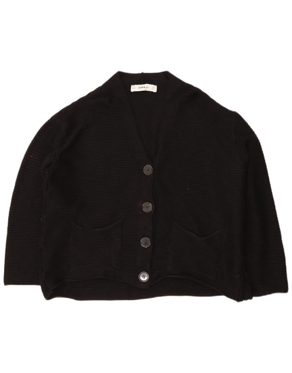 Maglione cardigan oversize corto da donna Zara UK 10 piccolo nero classico