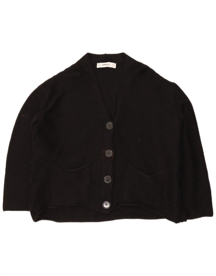 Maglione cardigan oversize corto da donna Zara UK 10 piccolo nero classico
