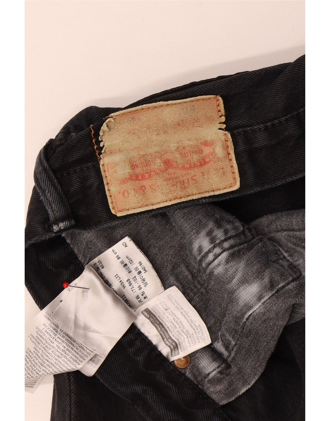 Jeans dritti da uomo LEVI'S W34 L32 cotone nero