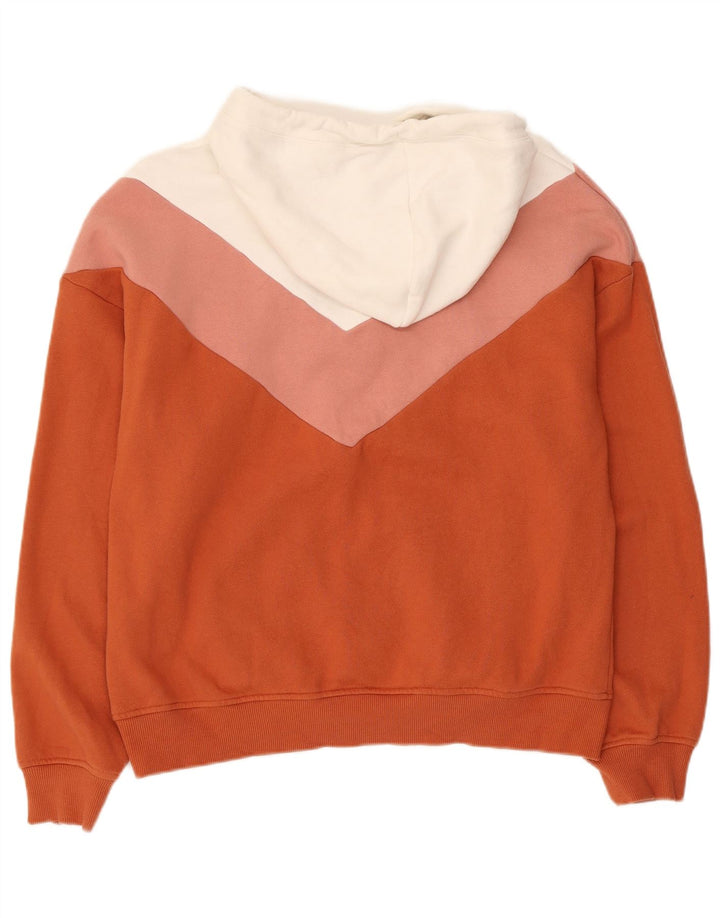 Maglione con cappuccio da donna Roxy con bottoni e collo UK 14 Blocco colore arancione medio