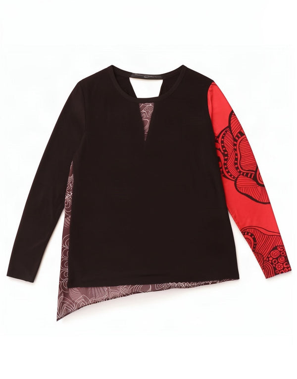 Desigual Womens Graphic Top manica lunga UK 14 medio multicolore floreale