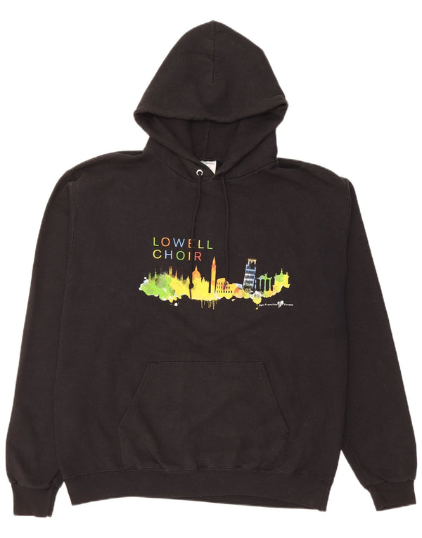 Maglione con cappuccio grafico da uomo Champion grande in cotone nero