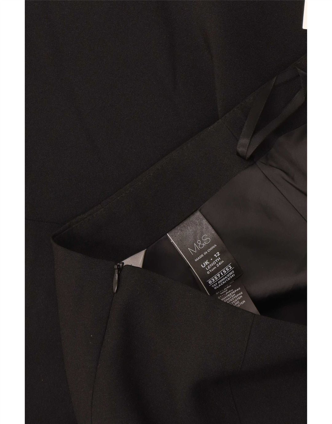 Gonna a tubino da donna Marks & Spencer UK 12 media W32 poliestere nero