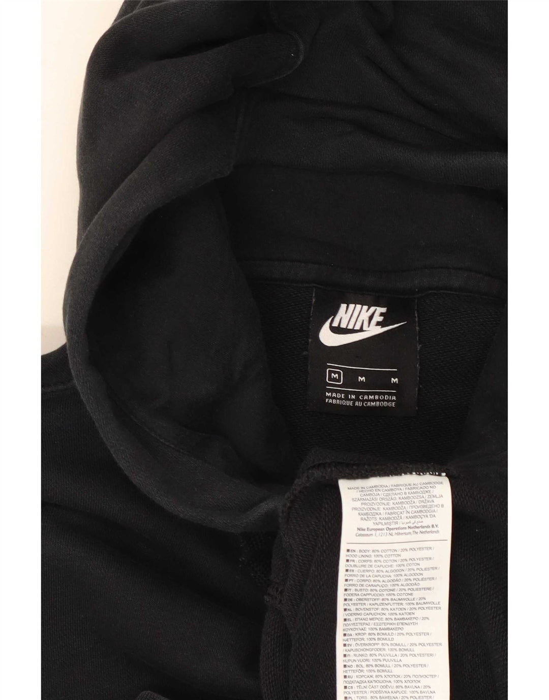 Felpa con cappuccio e zip Nike da uomo in cotone nero medio