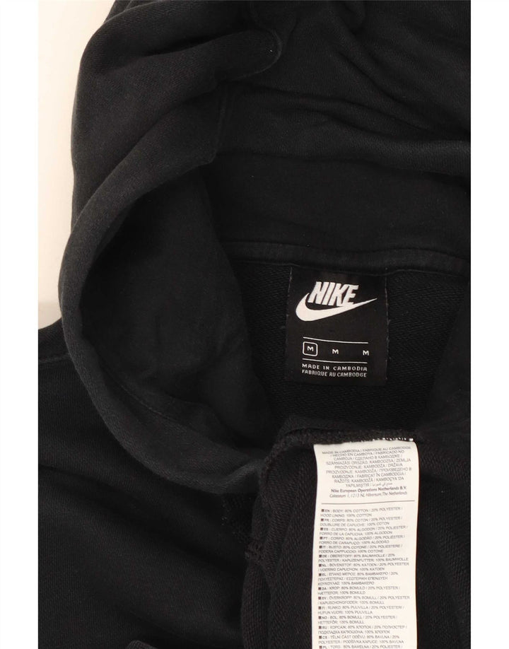 Felpa con cappuccio e zip Nike da uomo in cotone nero medio