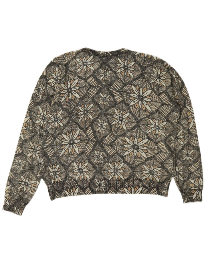 Maglione cardigan da donna Marks & Spencer UK 14 Classico floreale grigio medio