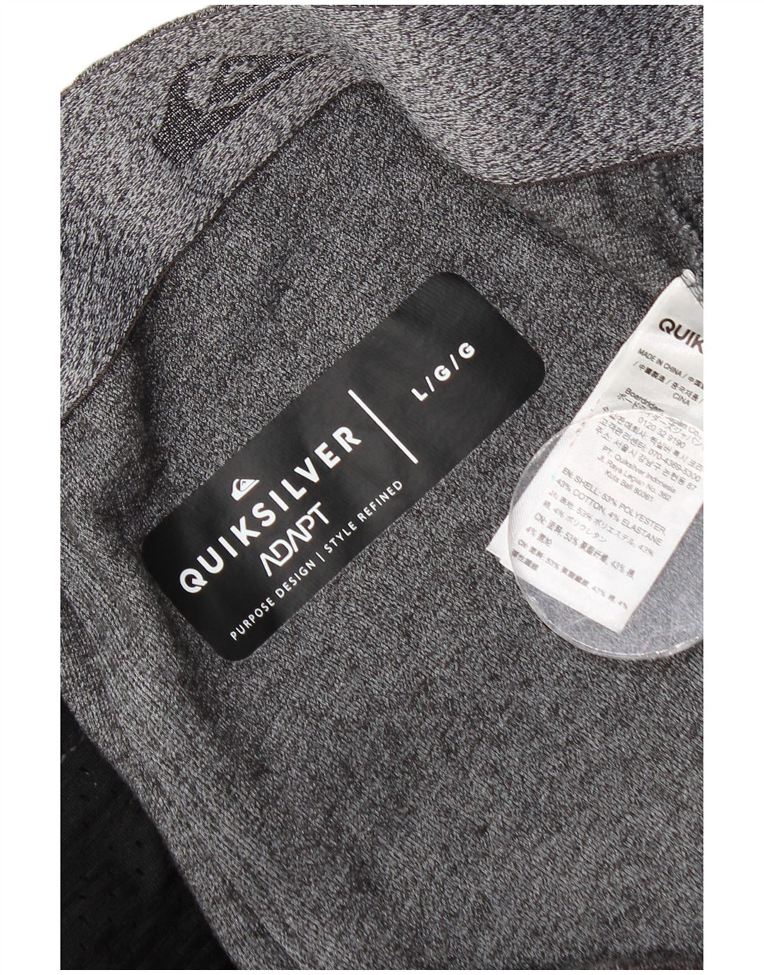 Pantaloni da tuta da uomo Quiksilver Large in poliestere chiazzato grigio