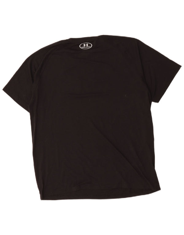 T-shirt grafica da uomo Under Armour Heat Gear Top grande in poliestere nero