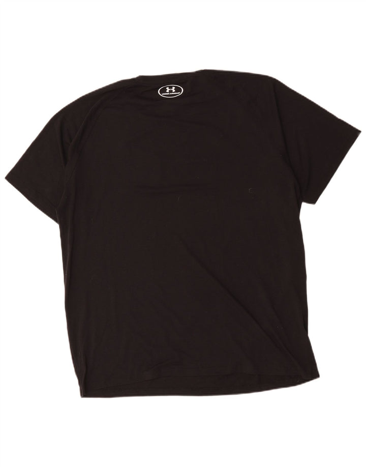 T-shirt grafica da uomo Under Armour Heat Gear Top grande in poliestere nero