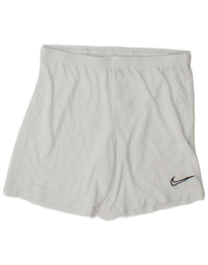 Pantaloncini sportivi Nike Dri Fit da uomo, poliestere bianco medio