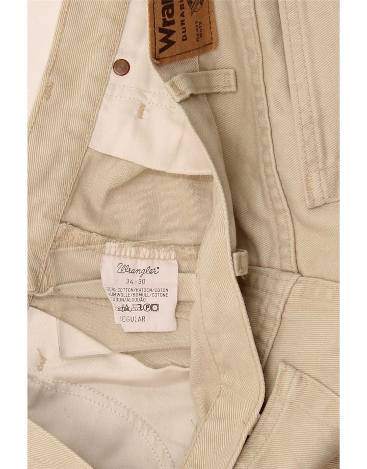 Jeans dritti da uomo Wrangler W34 L30 cotone beige