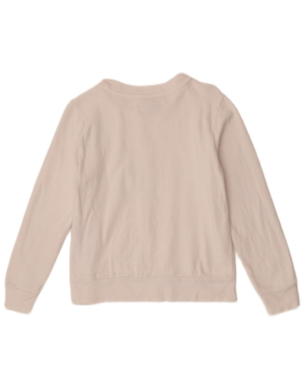 Felpa grafica da donna Calvin Klein Jeans Maglione UK 10 Small Bianco