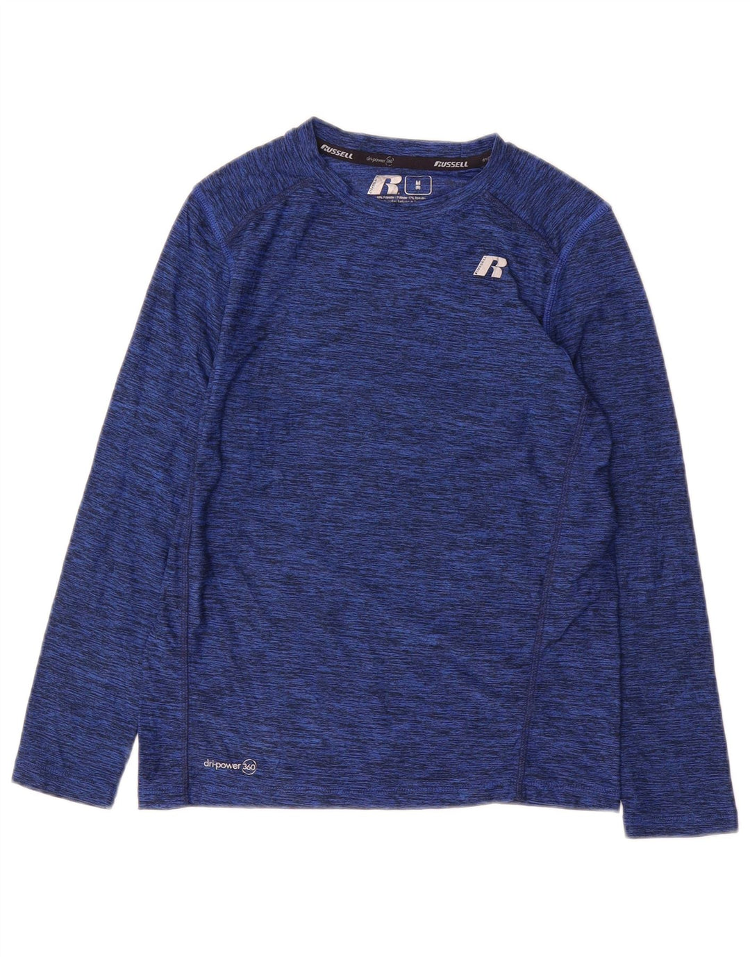Maglietta Russell Athletic da bambino Dri-Power a maniche lunghe 7-8 anni, colore blu navy medio