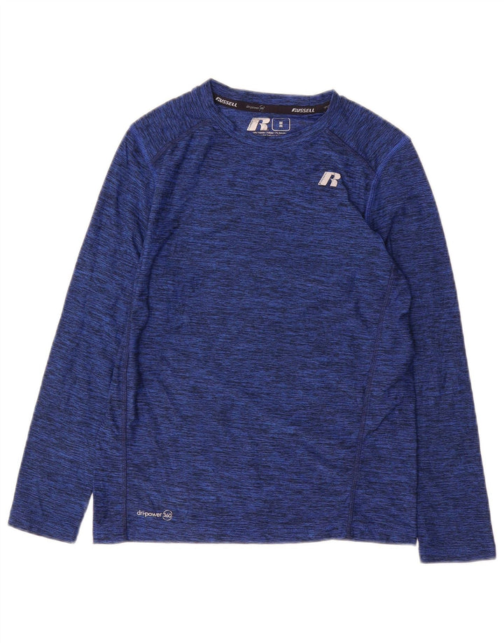 Maglietta Russell Athletic da bambino Dri-Power a maniche lunghe 7-8 anni, colore blu navy medio