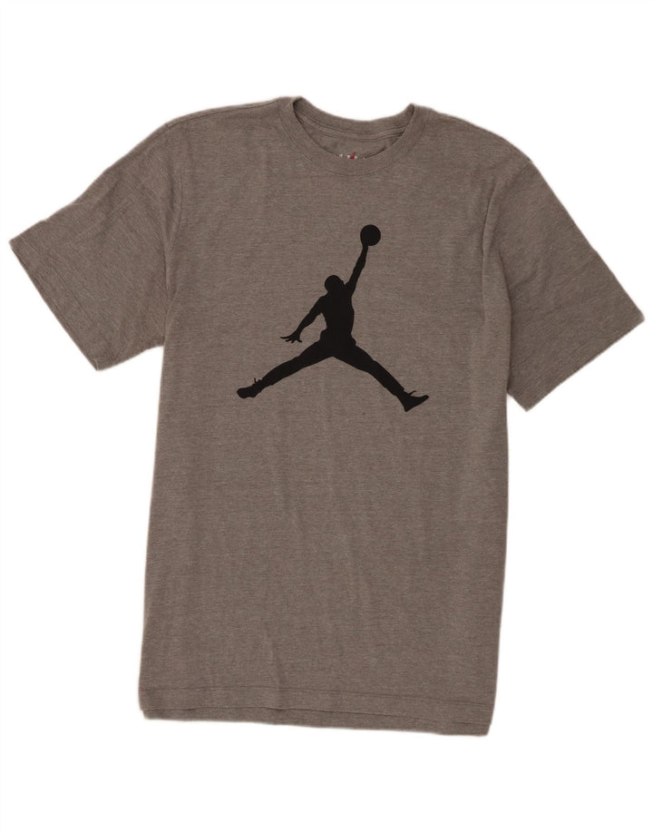 T-shirt grafica da uomo Jordan Top grande in cotone grigio