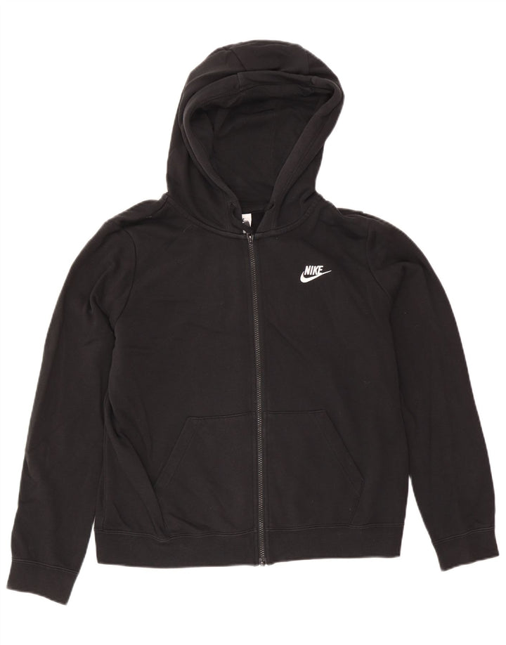 Felpa con cappuccio e zip da donna Nike UK 14 cotone nero medio