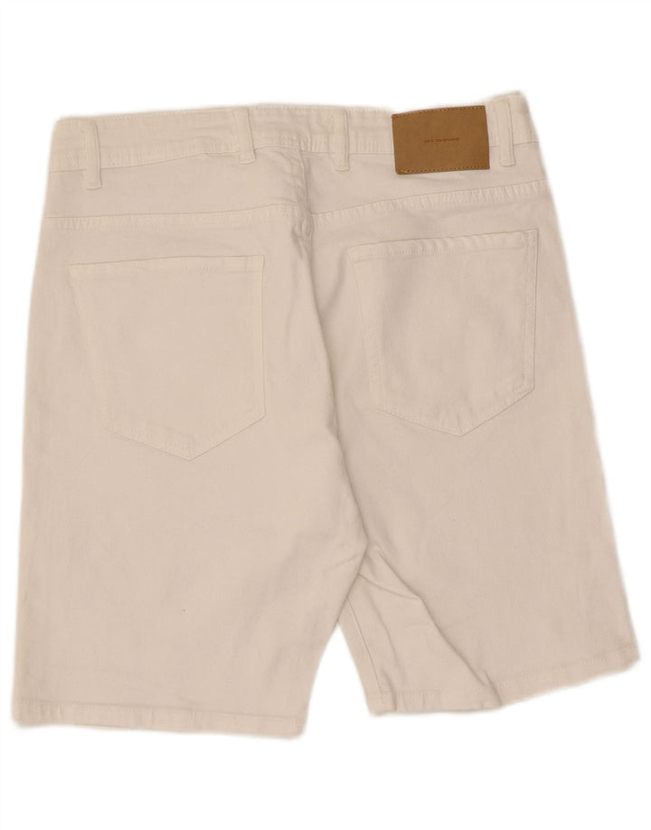 Pantaloncini di jeans da uomo Zara EU 42 Large W32 Cotone bianco