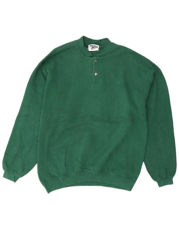 Felpa Lee da uomo con collo abbottonato, verde medio