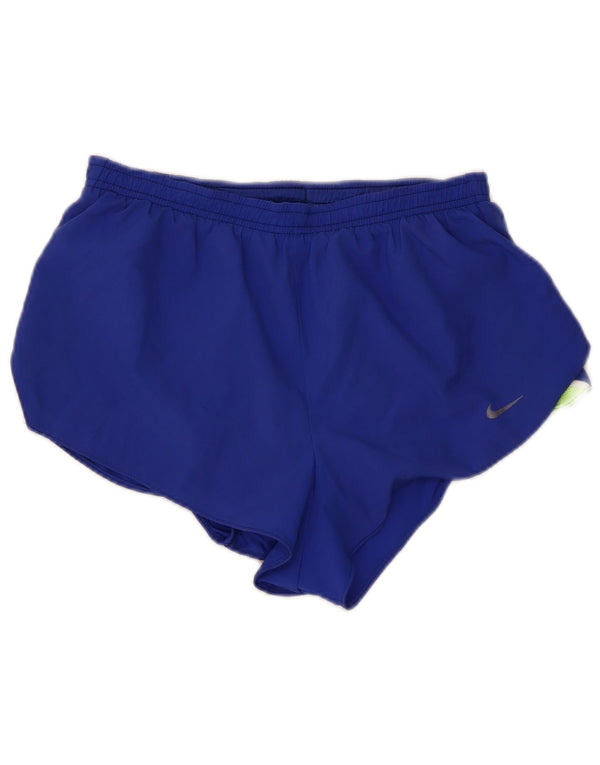 Pantaloncini sportivi Nike da donna Dri Fit UK 14 Medium Navy Blue Colourblock