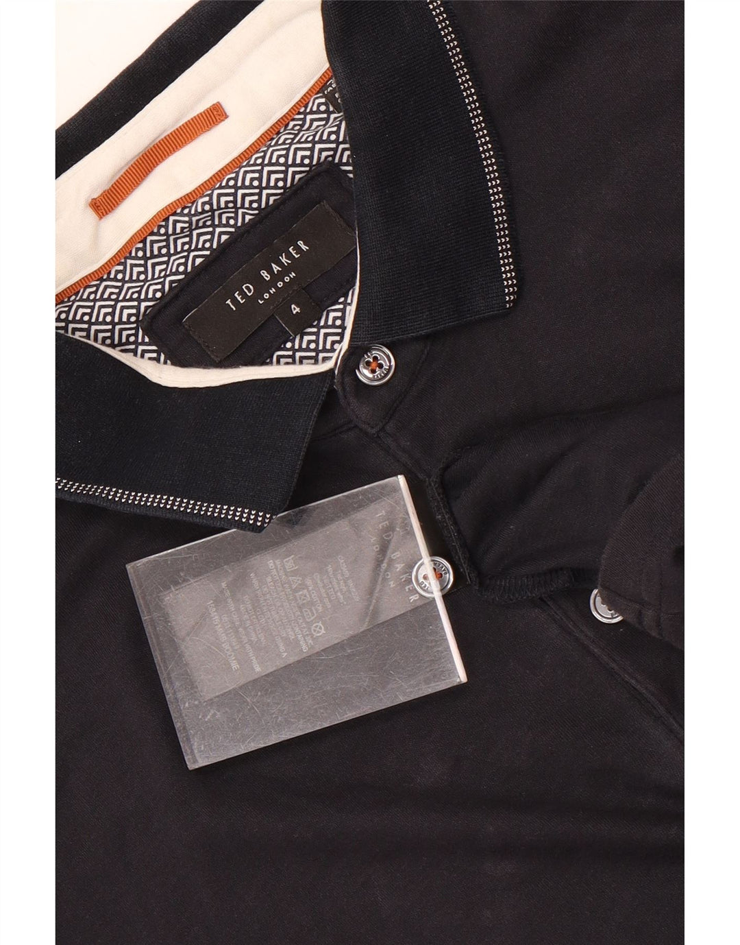 Polo da uomo Ted Baker taglia 4 grande in cotone blu navy