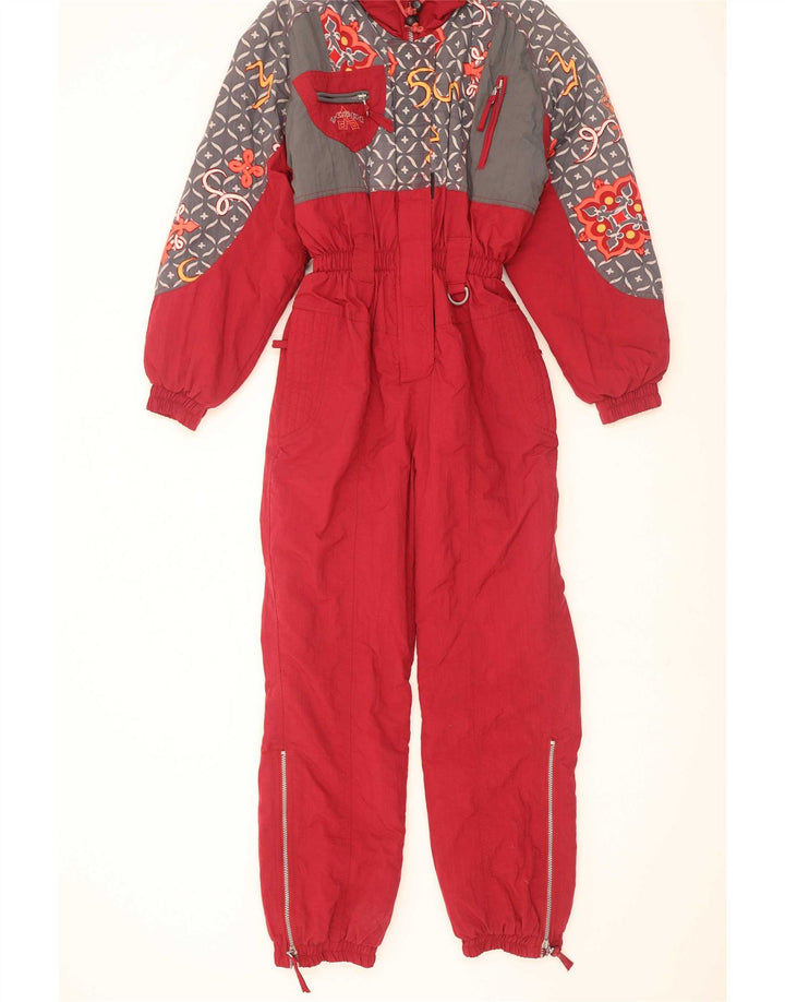 Tuta da sci da donna X-Cape UK 10 Small Nylon geometrico rosso