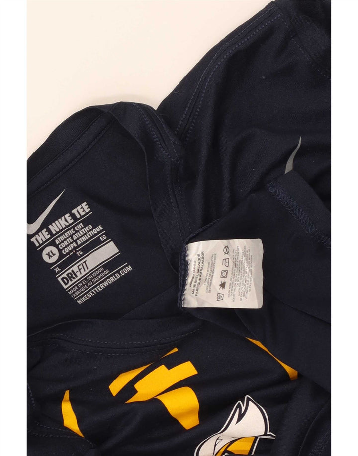 Nike Uomo Dri Fit Graphic Top Manica Lunga XL Blu Navy Poliestere
