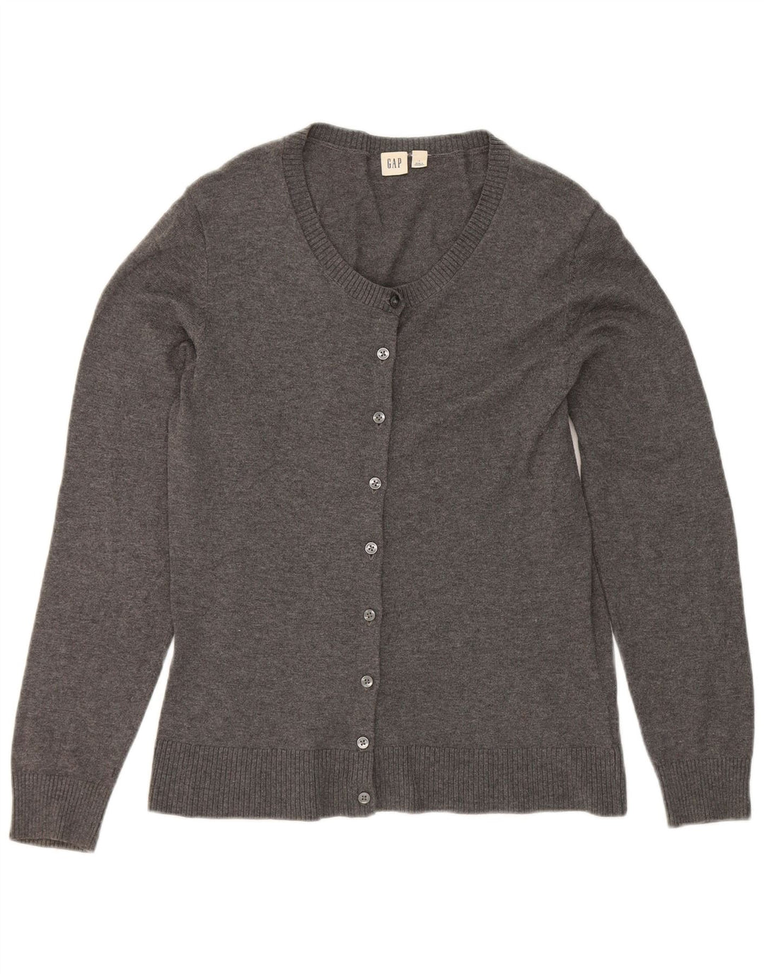 Maglione cardigan da donna Gap UK 14 grande cotone grigio