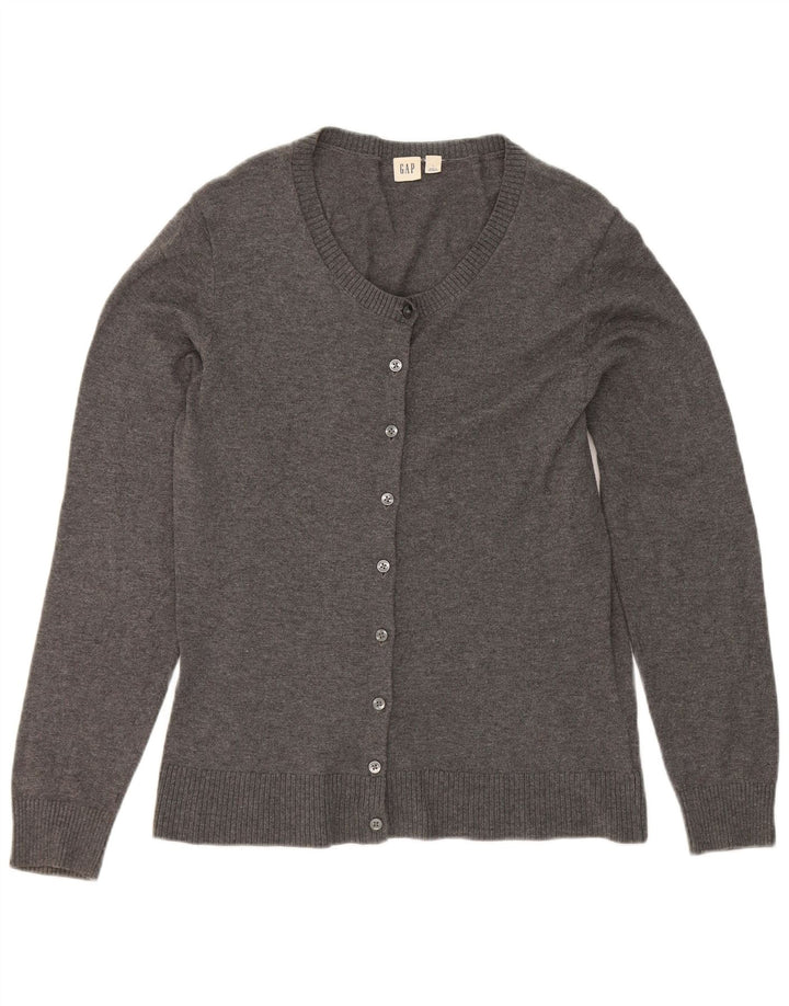 Maglione cardigan da donna Gap UK 14 grande cotone grigio