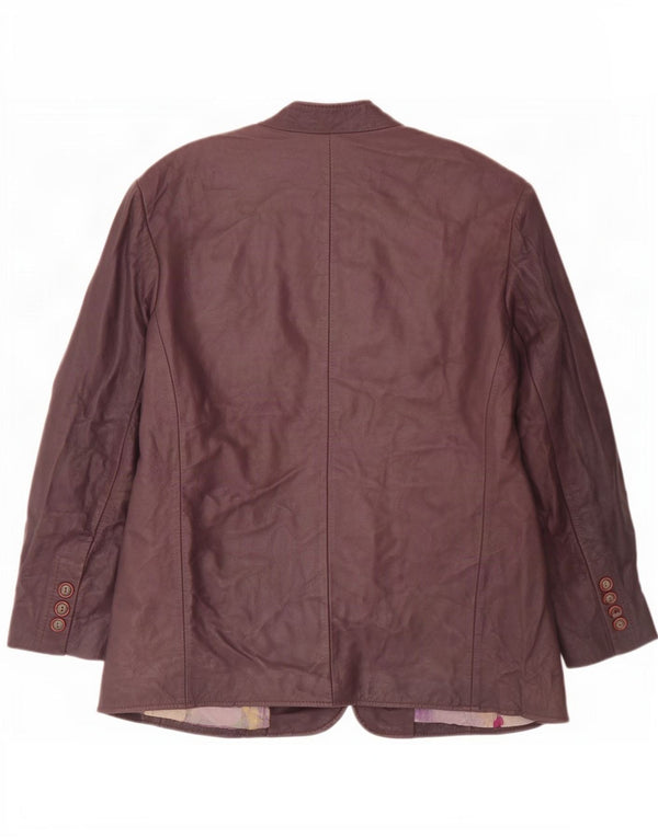 Giacca blazer in pelle doppio petto da donna Cruse EU 42 Large Viola