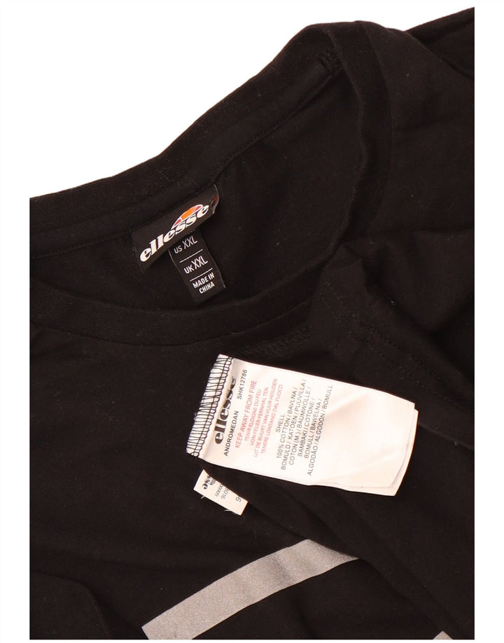 T-shirt grafica da uomo Ellesse Top 2XL cotone nero