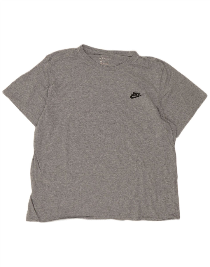 T-shirt Nike da uomo Regular Top Large in cotone grigio