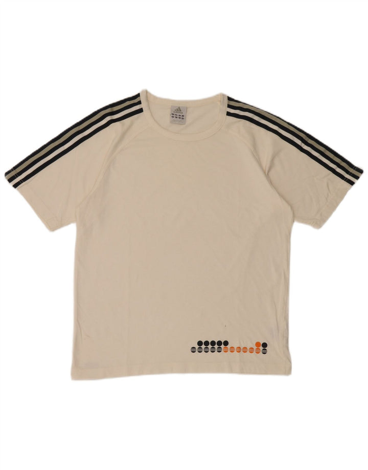 T-shirt grafica da uomo Adidas Top in cotone bianco medio
