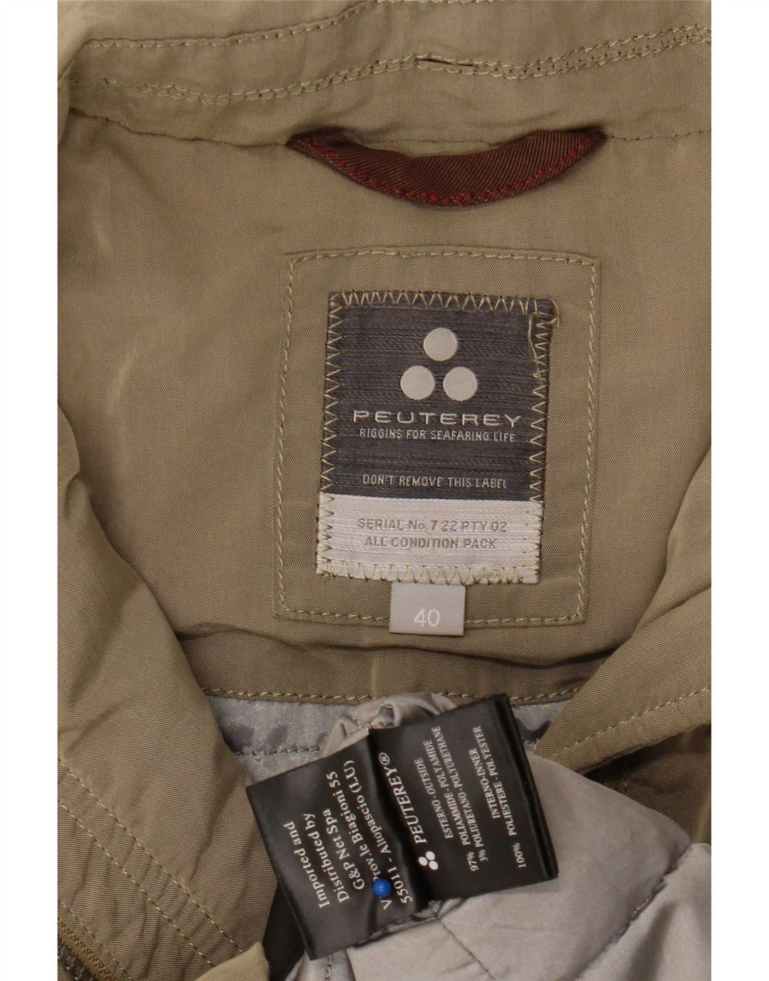 PEUTEREY Cappotto Imbottito Donna IT 40 Small Kaki Poliammide