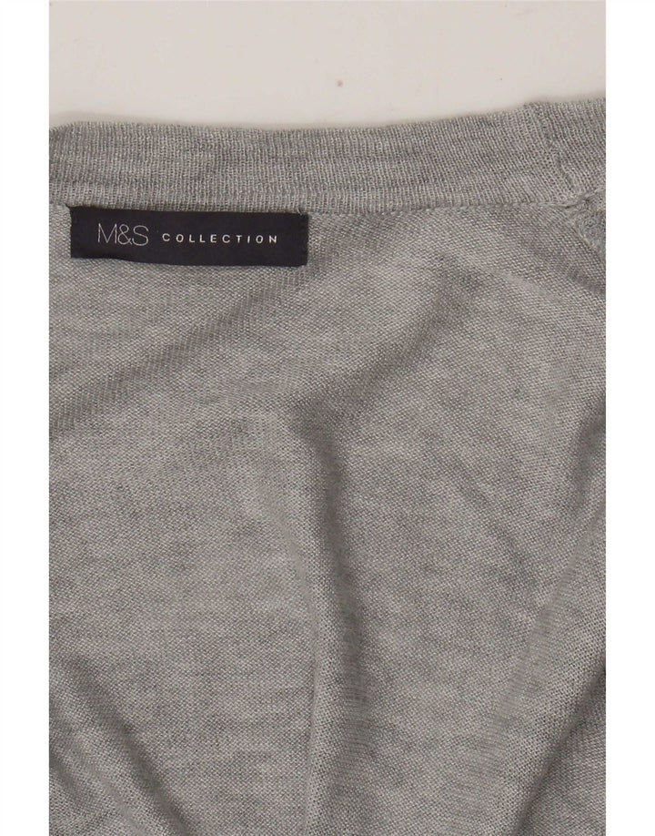 Maglione asimmetrico con scollo a V da donna Marks & Spencer UK 14 Grigio medio