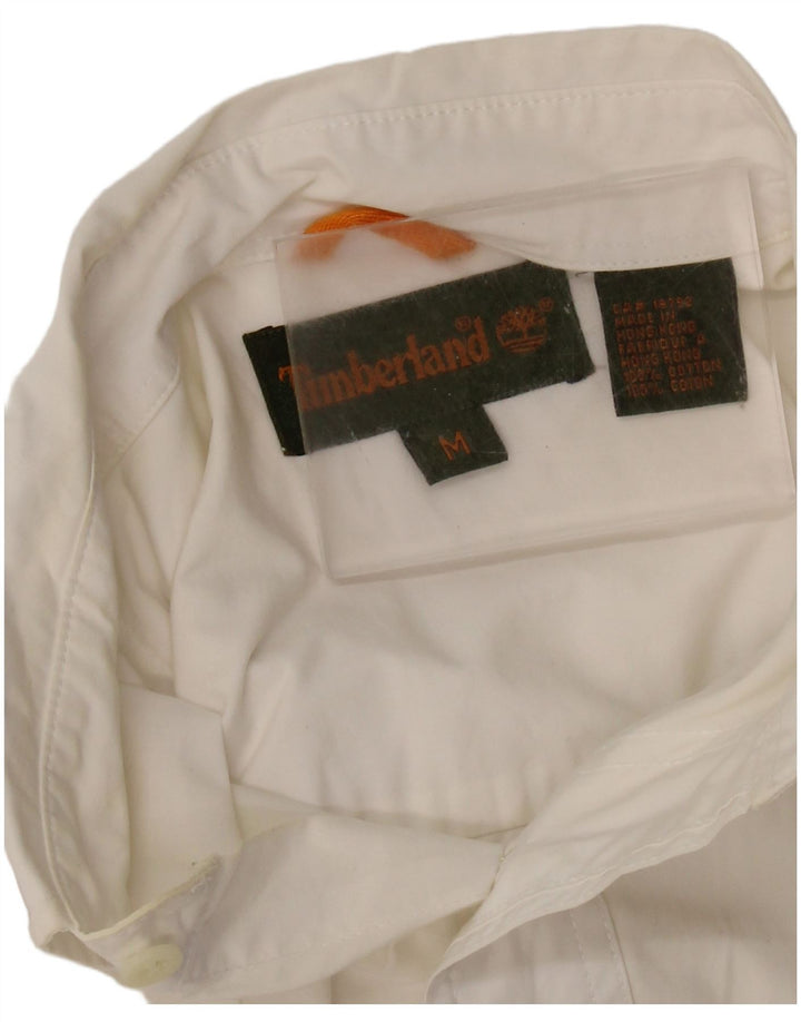 Camicia a maniche corte da uomo Timberland in cotone bianco medio