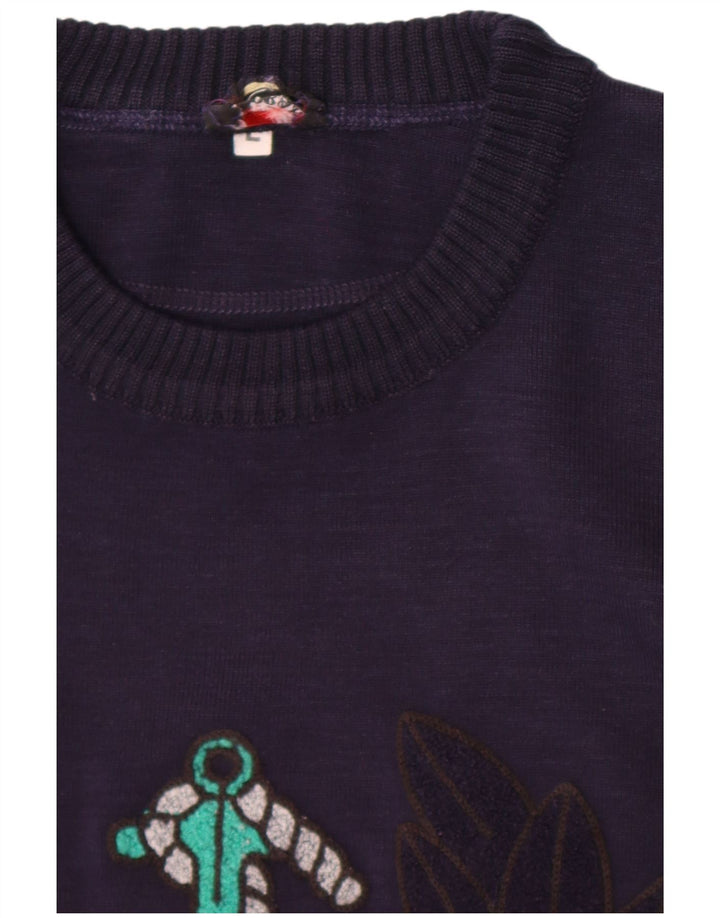 Maglione girocollo grafico da uomo Blue Drake grande blu navy