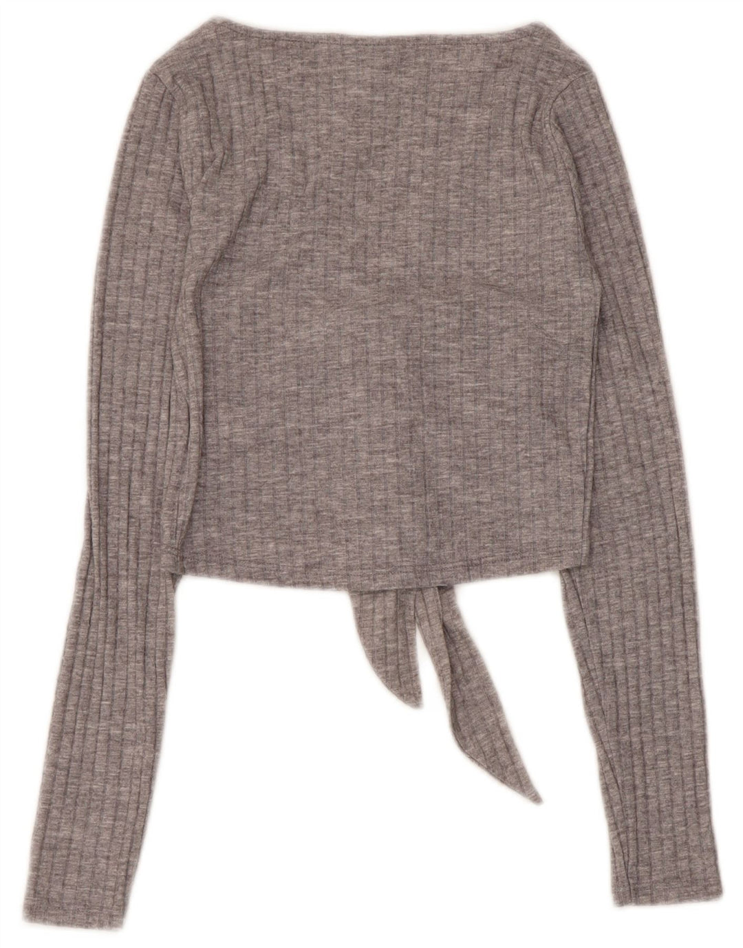 Topshop Top corto da donna a maniche lunghe UK 6 XS poliestere grigio