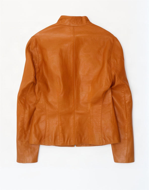 Vintage Womens Leather Jacket UK 14 Medium Beige