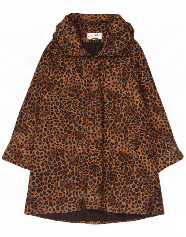 Lorena Conti Cappotto da donna UK 22 3XL Marrone Stampa animalier