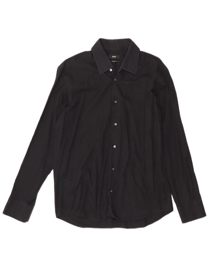 Camicia HUGO BOSS da uomo vestibilità regolare taglia 16 1/2 42 grande nera