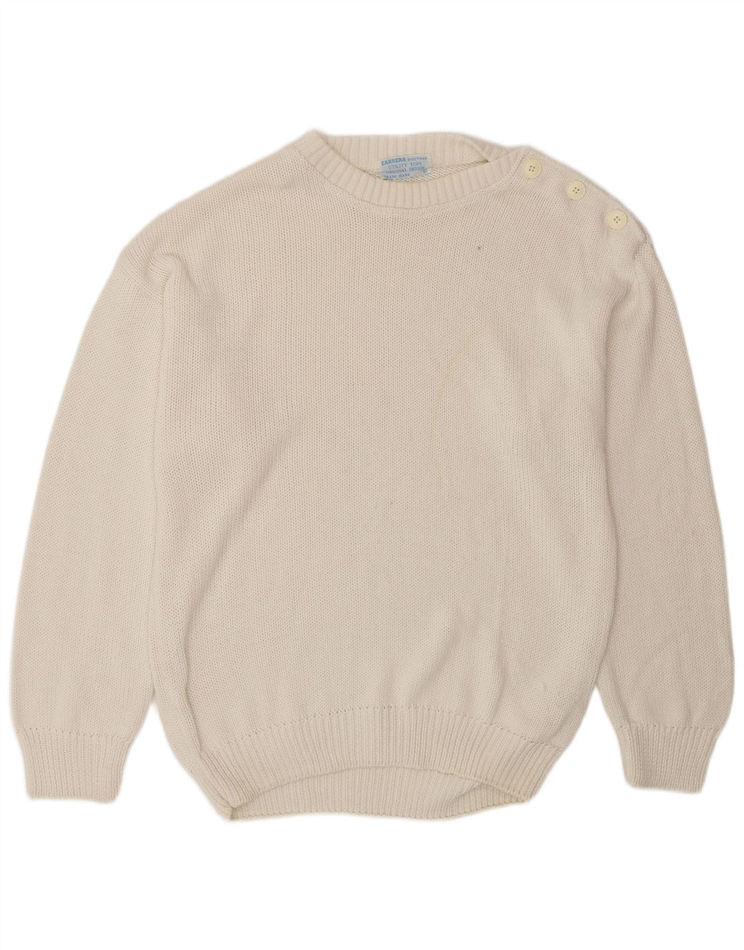 Maglione maglione girocollo da uomo Carrera XL in cotone bianco