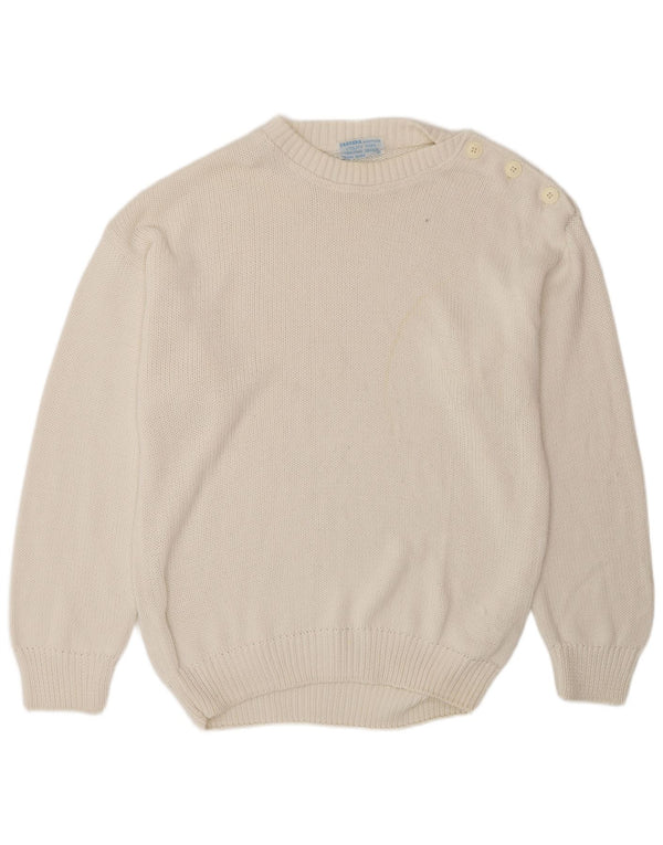 Maglione maglione girocollo da uomo Carrera XL in cotone bianco