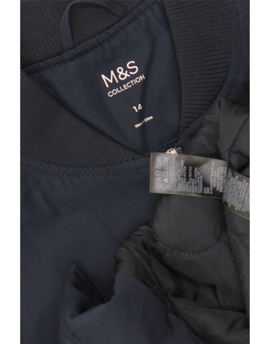 Giubbotto bomber oversize da donna Marks & Spencer UK 14 grande blu navy