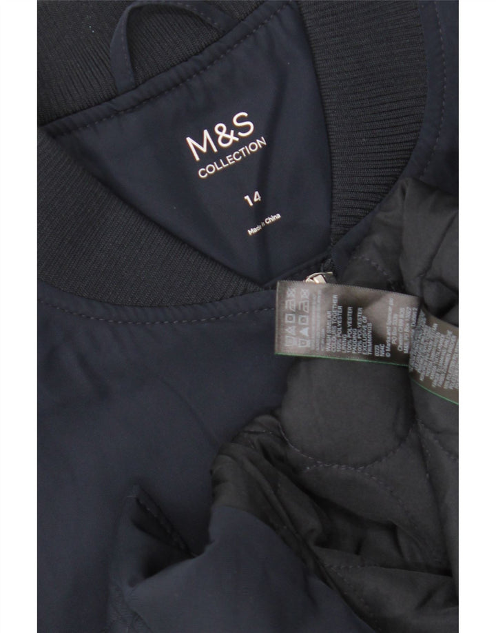 Giubbotto bomber oversize da donna Marks & Spencer UK 14 grande blu navy