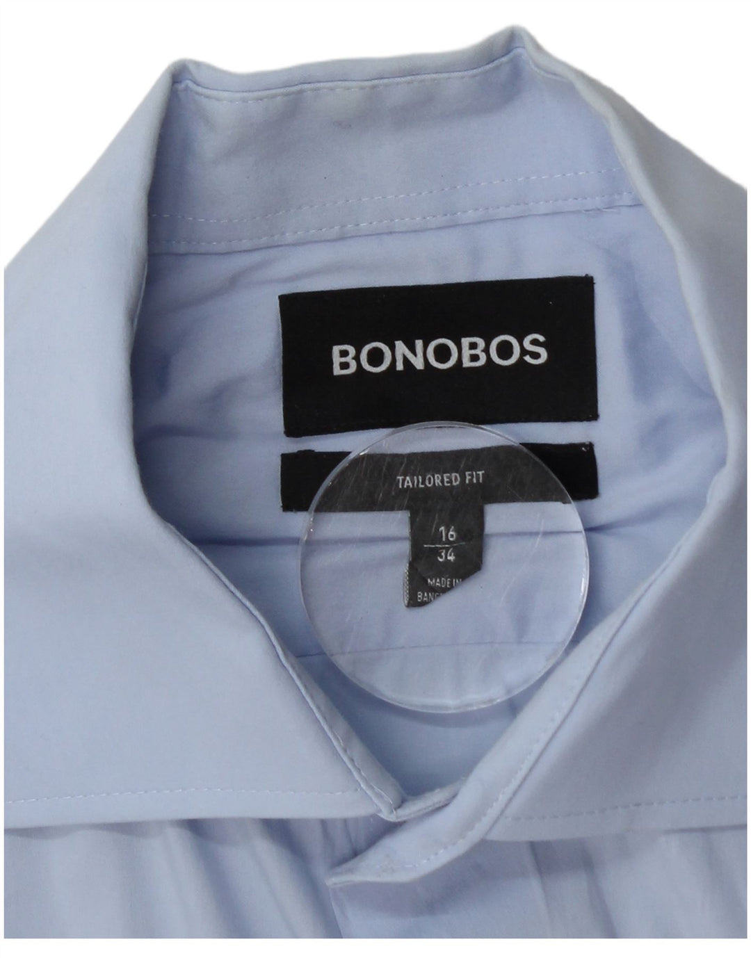 BONOBOS Camicia pullover da uomo su misura taglia 16 grande cotone blu