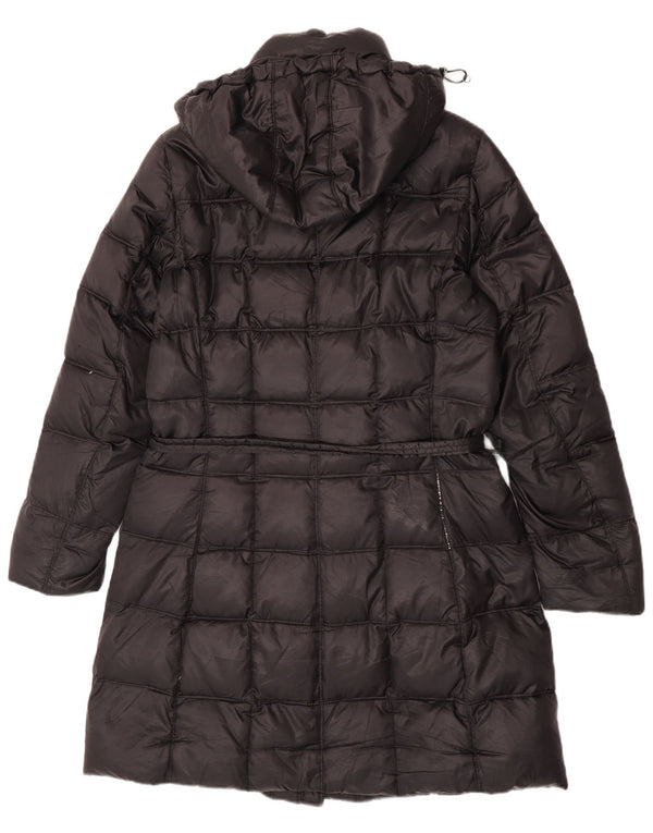 Cappotto imbottito con cappuccio Geox Respira da donna UK 14 grande poliestere nero