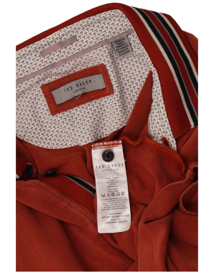 Polo da uomo Ted Baker XL in Lyocell a righe arancioni