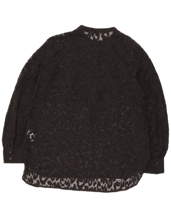 Top tunica trasparente da donna French Connection UK 12 medio nero