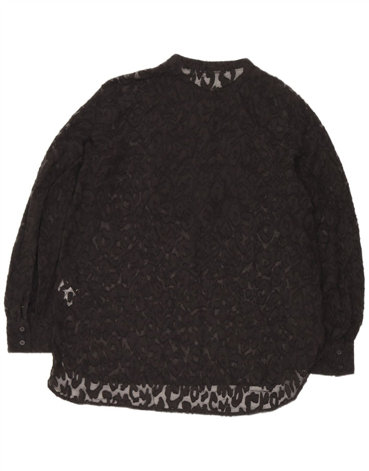 Top tunica trasparente da donna French Connection UK 12 medio nero