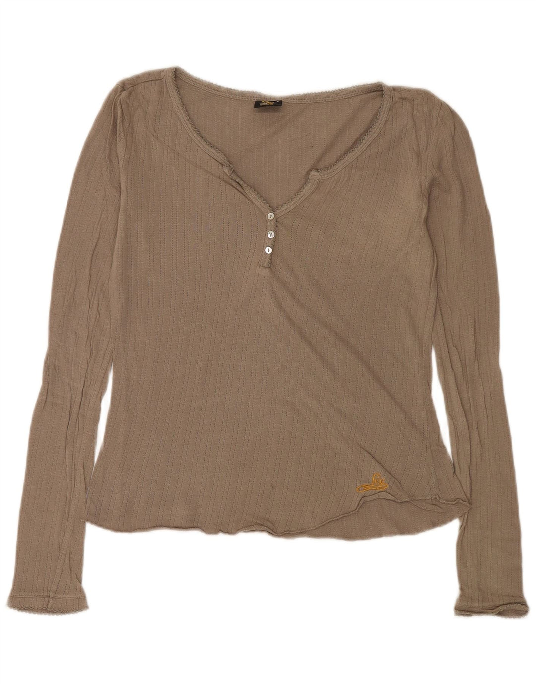 Lee Top da donna a maniche lunghe UK 14 Large Beige